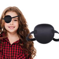 Soft Lazy Eye Patch for Kids & Adults - Adjustable Banding Edge Pirate Patch for Halloween & Christmas - Black