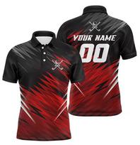 Trend 3D golf print men's fashion name team name short-sleeved polo shirt casual sports polo shirt S