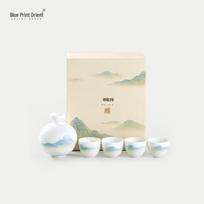 Jingdezhen Blue Print Ceramic Wine & Decanter Set