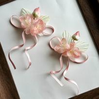 Tassel Flower Hairpin Bow Chinese Style Hair Clip Elegant Hanfu Hair Accessories  Cheongsam rožinė
