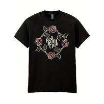 Graphic T-Shirt Featuring Red Rum Club Roses S juoda