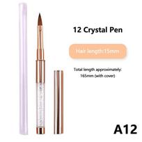 Rankena Nail Art Liner Vandens gręžimo šepetys Pasidaryk pats tapybos teptukas Piešimo dažymo rašiklis UV gelio teptukas Nagų dailės specialus rašiklis A12