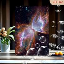 Butterfly Nebula Space Metal Sign D Bubble Acrylic Wall Art Galaxy Universe Print Tin Poster Science Astronomy Home Room Decora 20x30cm（7.8x11.8inch）