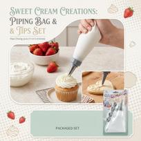 Reusable Silicone Piping Bag and Plastic Icing Tips Set for, One Size