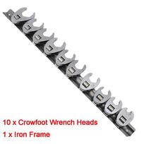 10pcs/Set Chrome Finish Crowfoot Wrench Set Open End Hand Tool Accessories  Plumbing Maintenance 10pcs