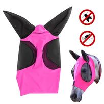 Anti-Mosquito Horse Full Face Protection Anti-Worms Mesh Mask with Nasal Cover Horse Face Mask Horse Riding Equestrian Equipment raudona