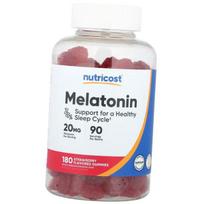 Melatoninas kramtomasis, Melatoninas 20 kramtomųjų tablečių, Nutricost 180 tabl. Braškių skonio (72647058) 180tab Strawberry