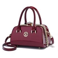 Women's Crossbody Satchel Shoulder Bags Patent PU Leather Handbag Purse Marlene for Women Pocketbook Wedding Satchel Retro Purse Top Handle Tote Bag bordinė