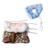 1 Set Old Lady Dog Costume Curly Hair Hat And Floral Cats Dress Funny Pet Outfit for Cats And Small Dogs Parties Festivals S