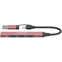 Canyon hub ds-02 4 in 1 usb-a/c pink
