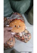 Capybara Burger Plush Toy Keychain Squeaky Backpack Accessory Pendant 11.5cm Original with Strap