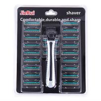 Stainless Steel Double-layer Razor Blades, Old-fashioned Manual Shaving Blades for Men, 1 Blade Holder, 21 Blade Heads