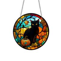 Suncatcher for Halloween - Stained Glass Window Hanging Decoration One Size