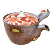 Stylish stainless steel teapot with tea made in Japan featuring a red cherry blossom 400ml built-in strainer, (Arita ware/Hasami ware), design, ruda