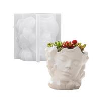 Crystal Face Planter Flowerpot Cement Mold Silicone Handmade Silicone Planter Candle Jar Home Craft Decoration 1