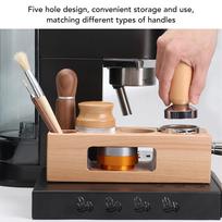 Non-Slip Design Wooden Coffee Tamper Holder Wood Material Espresso Tamping Station  For Cafes S