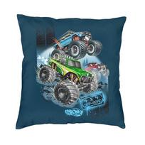 Monster Jam Grave Digger Monster Truck Cushion Cover 45X45 Decoration 3D Print Throw Pillow Case For Car Double Side Peach skin 18*18(CM)-1Pcs