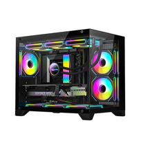 Panoramic Sea View 360 Water-Cooled Gaming Computer Case, M-ATX juoda