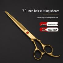 Black & Red Diamond Hairdressing Barber Scissors Set: Flat, Serrated, Thinning Shears for Cutting Bangs
