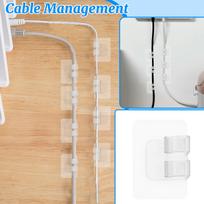 Cable Clips, Wall-mounted Cable Management Tool, Self-adhesive, No-drill Storage Clips, Power Strip Cable Organizer, Nail-free One Size