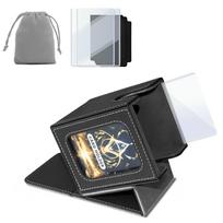 Domstar Deck Waterproof Leather Trading Card Holds 100 Double Card Display Includes 2 and Dice Compatible with Various Trading Cards and Case, Case,