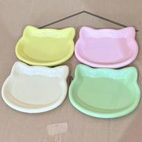 High-Grade Freeze-Dried Cat Food Bowl - Anti-Black Chin Plastic Dish for Kittens Yellow