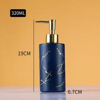 350ML Bath Lotion Bottles Marbling Hand Sanitizer Bottle New Glass Emulsion Bottle mėlyna