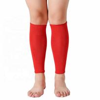 Footless Thigh High Neoprene Soft Compression Leg Sleeve for Running Sports Soccer Outdoor Exercise Calf Shin Support raudona
