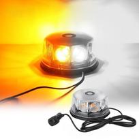 Amber White LED Strobe Warning Light High Bright Magnetic Base Waterproof 1PC for Fire Rescue Vehicle Use one size