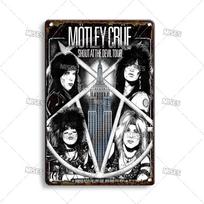 MISES ROCK Sienos dekoratyvinis plakatas Metalinė skardinė lentelė Muzikinė metalinė plokštelė Rūdyjęs grupės metalinis ženklas Vyro urvas Namų virtuvė Pramoninis dekoras 20x30cm（7.8x11.8inch）