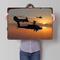 Apache Escort Metal Poster Customized Wall Art Retro Vintage Metal Signs for Man Cave Bedroom Decoration Gaming Room Ornaments 20x30cm（7.8x11.8inch）