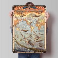 Safeguarding Our American Liberty Old Map Metal Poster Customized Wall Art Retro Vintage Tinplate Signs for Man Cave House Home 20x30cm（7.8x11.8inch）