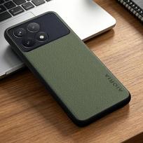 Phone Case: for POCO X6 F6 M6 Pro Case New Simple Design Solid Color Premium Synthetic Leather Stylish Phone Case Poco X6 Pro žalia