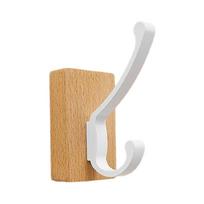 Natural Walnuts Wood Bathroom Hook with Adhesive Backing Easy Install No Holes Space Saving for Decors and Organization balta