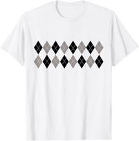 Argyle Pattern Black and Grey Pattern Great Gift Argyle T-Shirt XXXXL