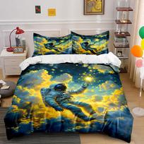Astronaut amidst glowing clouds. Bedding sets Duvet cover sets Duvet covers Pillowcases(1* Duvet Cover 2* Pillowcases without duvet insert) 135x200cm