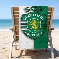 Sporting Cp herbas Mikropluošto paplūdimio rankšluostis, lengvas ir greitai džiūstantis, vasaros kelionėms, būtinybė paplūdimyje, baseino lauke 70cmx140cm(27x55inch)