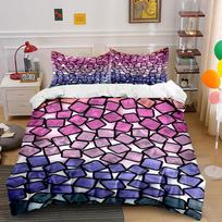 Pink and purple mosaic. Bedding sets Duvet cover sets Duvet covers Pillowcases(1* Duvet Cover 2* Pillowcases without duvet insert) 135x200cm