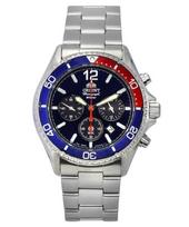 Orient Chronograph nerūdijančio plieno juodas ciferblatas saulės naro RA-TX0201L10B 200M vyriškas laikrodis juoda