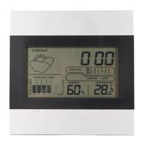 Digital Weather Clock Temperature and Humidity Display Aluminum Shell Digital Alarm Clock for