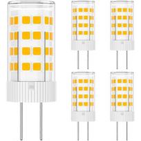 G4 LED Bulb, AC/DC12 Range Hood Bulb 5W Equivalent to 50W Halogen, 3000K Warm White Halogen, Non-Dimmable LED 12 Volt Fluorescent, 5 Pack