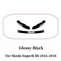 For 2016-2018 Skoda Superb B8 3pcs/Set ABS Plastic Car Front Bumper Lip Splitter Diffuser Body Kit Spoiler Trim