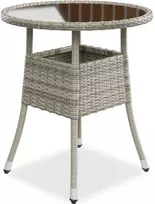 Juskys Sodo stalas Yoro 80x73 cm Juodas Poliratanas