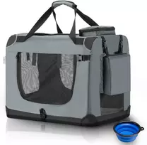 Juskys Šunų transportavimo dėžė Lassie XL 50x34x36 cm Pilka Sulankstoma