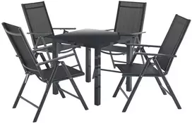 Lauko baldų komplektas Juskys Sodo baldų komplektas Milano 150x90x75 cm Tamsiai pilkas Aliuminis