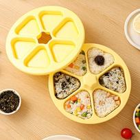 Perfect Shape PP Sushi Maker Box 6 in 1 Non-Stick Onigiri Mold Triangle Sushi Mold Kitchen geltona