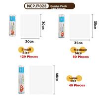 MAXCOOK Food Grade Thickened Plastic Fresh-Keeping Bags Flat Mouth Large Medium Small Combo Pack 240 Pieces MCPJ7028