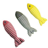 Free Shipping Random Color Best Selling Squeaky Catnip Fish Toy Plush Chew Interactive Bite Resistant Toy for Pets (as the picture,21cm*8cm)