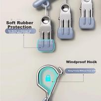 Muya Stainless Steel Sock Drying Rack with Clips Multi-Functional Windproof Underwear and Socks Hanger