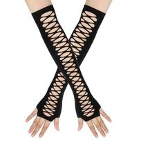 Prom Party Gloves Mesh Gloves Long Gloves Rhineston Gloves Korean   Women A